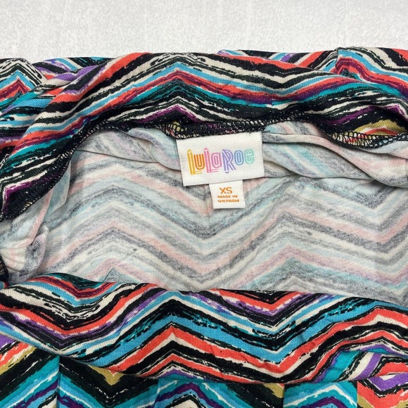 Lularoe Azure Skirt Womens Extra Small Colorful Stripe Knee Length Casual Ladies - Picture 6 of 8